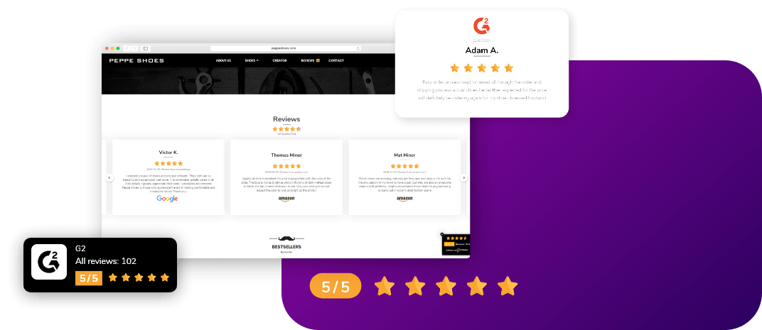 banner with g2 ratings