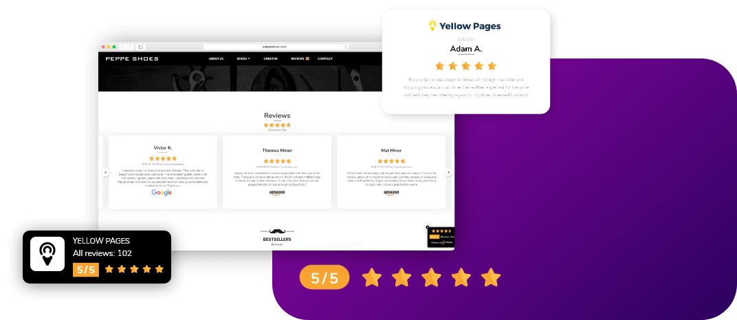 banner with yellow pages ratings