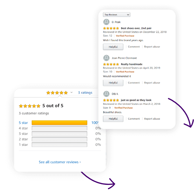 banner with review from amazon